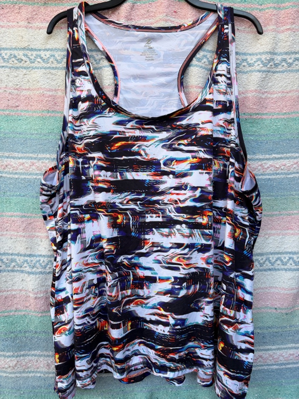 Energy Zone Multicolor Abstract Racerback Tank